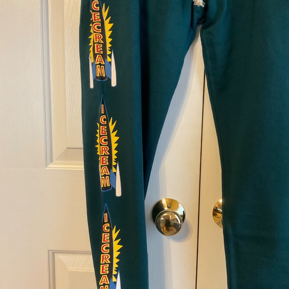 ICE CREAM Billionaire Boys Club M Deep Teal Cherry Pant Sweatpants Joggers Pants - Picture 2 of 12